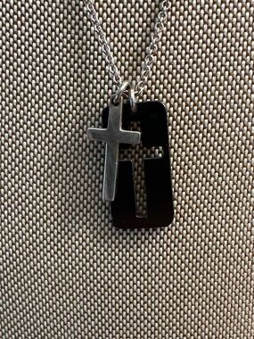 Tiffany & Co. Men’s Silver and Titanium Cross Necklace